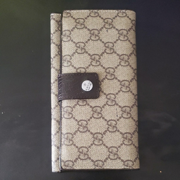 Gucci Handbags - Gucci Beige and Brown Wallet